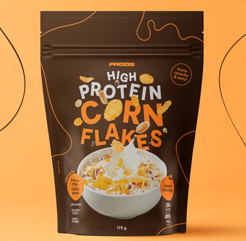 High protein corn flakes