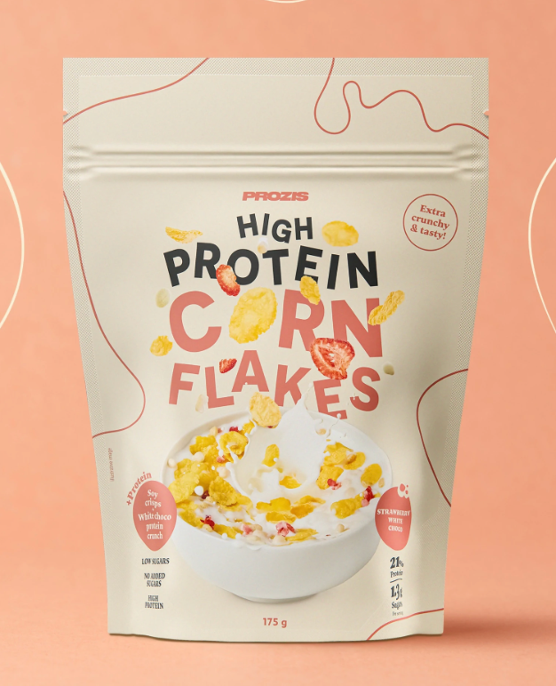 High protein corn flakes